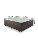 Ver imagem 2 de Cama Box Super King Baú Corino Linho com Colchão Adapto Molas ensacadas 193x203