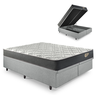 Cama Box Super King Baú Corino Linho  com Colchão Adapto Molas ensacadas 193x203 - 1