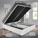 Ver imagem 5 de Cama Box Super King Baú Corino Linho  193x203 com Colchão Adapto Molas ensacadas