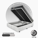 Ver imagem 6 de Cama Box Super King Baú Corino Linho  193x203 com Colchão Adapto Molas ensacadas