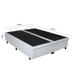 Cama Box Super King Baú Corino Linho  193x203 com Colchão Adapto Molas ensacadas - 3