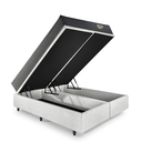 Ver mais imagens de Cama Box Super King Baú Corino Linho  193x203 com Colchão Adapto Molas ensacadas