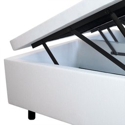 Cama Box Super King Baú Corino Linho  193x203 com Colchão Adapto Molas ensacadas - 4
