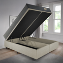Ver imagem 3 de Cama Box Super King Baú Corino Linho + Colchão Adapto Molas ensacadas 193x203