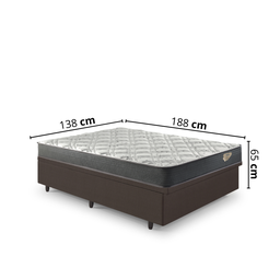 Cama Box Casal Baú Corino Linho  com Colchão Adapto Molas ensacadas 138x188 - 2