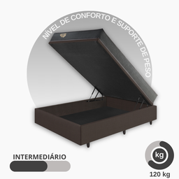 Cama Box Casal Baú Corino Linho  com Colchão Adapto Molas ensacadas 138x188 - 7