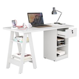 Mesa De Escritório Bali Branco Computador/ Notebook / Home Office - 2