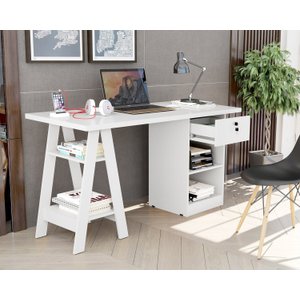 Mesa De Escritório Bali Branco Computador/ Notebook / Home Office