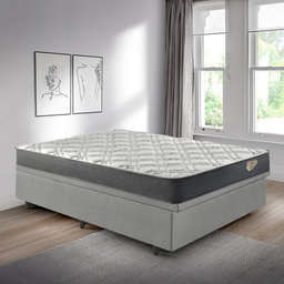 Cama Box Casal Baú Corino Linho  com Colchão Adapto Molas ensacadas 138x188 - 4