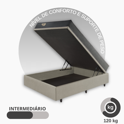 Cama Box Casal Baú Corino Linho  com Colchão Adapto Molas Ensacadas 138x188 - 7