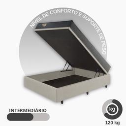 Cama Box Casal Baú Corino Linho  + Colchão Adapto Molas ensacadas 138x188 - 8