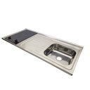 Ver imagem 3 de Pia Fogão Elétrico 2 bocas Fabrinox 120x55cm, cuba direita