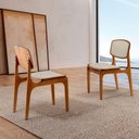 Ver imagem 7 de Conjunto com 2 Cadeiras Malta Moderna Mobília Linho Off White-cinam.imbuia