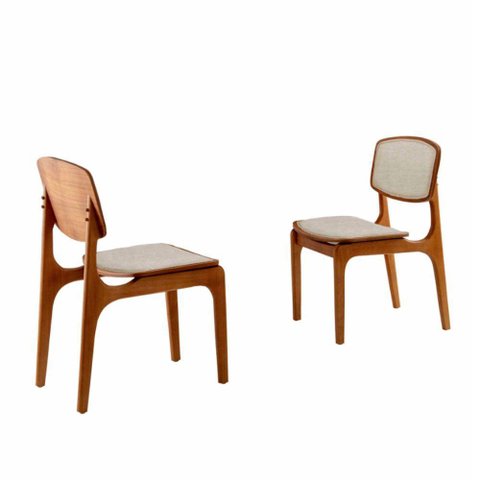 Conjunto com 2 Cadeiras Malta Moderna Mobília Linho Off White-cinam.imbuia