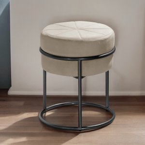 Puff Banqueta Riad Estofado Conforto em Veludo Monta Fácil