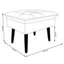 Ver imagem 4 de Puff Decorativo para Sala de Estar Opala Suede Bege - Montanaris Decor MD MONTANARIS DECOR