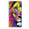 Quadros Decorativos Leão de Judá Colorido Abstrato 120x60 - 1