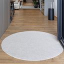 Ver imagem 5 de Tapete Redondo Linho Maldivas Cinza Antiderrapante Ideal para Sala Quarto Decoração Moderna Elegante