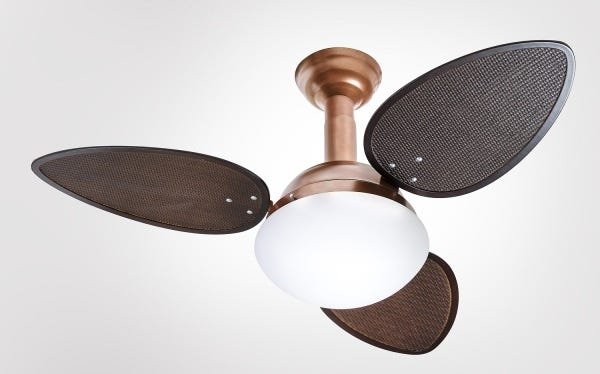 Ventilador de Teto Jet Venti-Delta Cobre 3 Pás Rattan Chocolate 110V