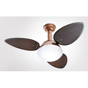 Ventilador de Teto Jet Venti-Delta Cobre 3 Pás Rattan Chocolate 220V