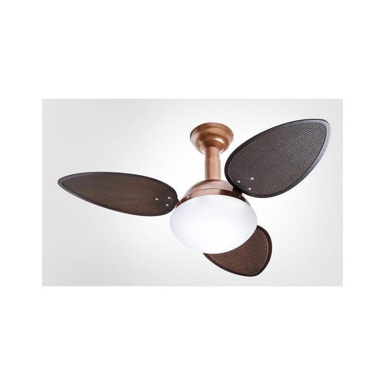 Ventilador de Teto Jet Venti-Delta Cobre 3 Pás Rattan Chocolate 220V