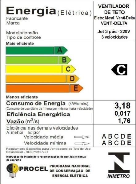 Ventilador de Teto Jet Venti-Delta Cobre 3 Pás Tabaco 220 V - 5