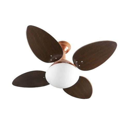 Ventilador de Teto Jet Venti-Delta Cobre 4 Pás MDF Tabaco 110 V