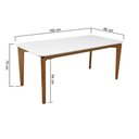 Ver imagem 2 de Mesa de Jantar Flutuante 180x90cm Madeira Maciça - Amêndoa - Tampo 180x90cm Branco/vidro Off-white