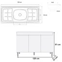 Ver imagem 2 de Balcão Manu com Pia e Cuba Ghelplus 120cm Branco Ajl Móveis