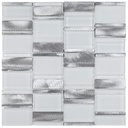 Ver imagem 1 de Pastilha de Vidro e Inox de 29cm x 29cm Rende Glass Mosaic Branco/Metal