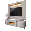 Ver imagem 1 de Painel Tv 75 Pol Marina e Rack com Led 180cm Ricky Off/cinamomo B02 - Mpozenato