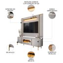 Ver imagem 3 de Painel Tv 75 Pol Marina e Rack com Led 180cm Ricky Off/cinamomo B02 - Mpozenato