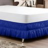 Saia Box Cama de Solteiro com 2 Elásticos Ajustável Babado 1 Peça:azul Royal - 2