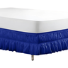 Saia Box Cama de Solteiro com 2 Elásticos Ajustável Babado 1 Peça:azul Royal - 1