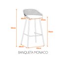 Ver imagem 4 de Kit com 4 Banquetas Monaco Assento em Polipropileno e Base em Aço Fratini