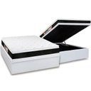 Ver imagem 1 de Cama Box Baú Casal: Colchão Espuma D45 Castor Black e White Air Double Face + Base CRC Courano White