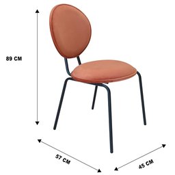 Cadeira Estofada Sofie F02 Veludo 400 Terracota - Mpozenato - 4