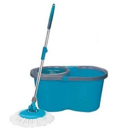 Balde Mop 360º Giratório Com Esfregão Centrifuga Azul - 2