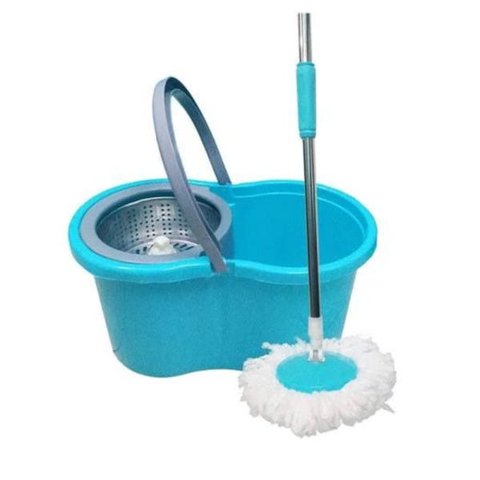 Balde Mop 360º Giratório Com Esfregão Centrifuga Azul