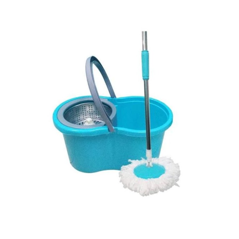 Balde Mop 360º Giratório Com Esfregão Centrifuga Azul