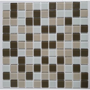 Kit Pastilha de Vidro Cristal com 11 Placas de 30cm x 30cm Rende 1m² Glass Mosaic 