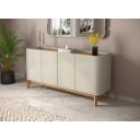 Ver imagem 1 de Buffet / Balcão Fl Retrô 1.80m 4 Portas Cor Off White / Cumaru Pt