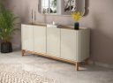 Ver imagem 1 de Buffet / Balcão Fl Retrô 1.80m 4 Portas Cor Off White / Cumaru Pt