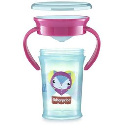 Copo Treinamento Transição Bebê Fisher Price Rosa Candy 360 - 1