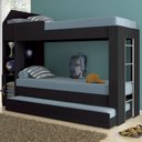 Ver imagem 2 de Treliche Solteiro Cabeceira Bau 1 Porta 225x87 Cm15 Preto Dtall