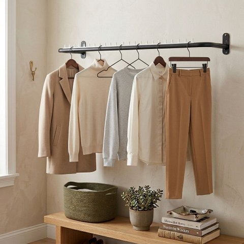 Kit com Duas Araras Cabideiros Rt Organizador de Cabides Aço Reforçado Loja Closet Quarto