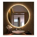 Ver imagem 1 de Espelho Decorativo Redondo Led Branco Frio ou Quente com Suporte Branco Quente