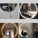 Ver imagem 5 de Espelho Decorativo Redondo Led Branco Frio ou Quente com Suporte Branco Quente