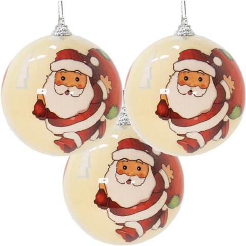Kit 30 Bola de Natal Árvore de Natal Papai Noel Enfeite 75mm