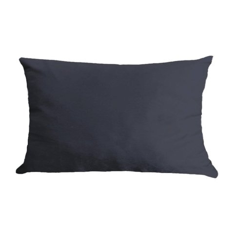 Capa para Almofada em Veludo Liso Retangular 60x40 Cinza Chumbo
